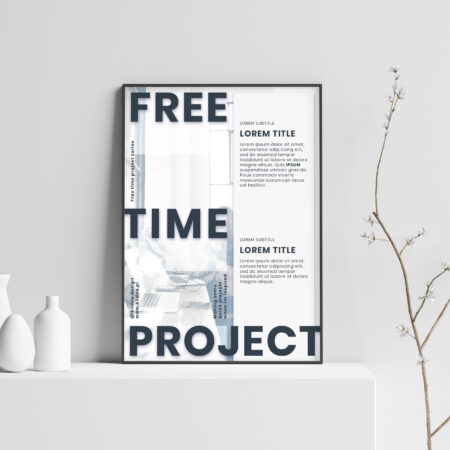 Wizualizacja 3d projektu plakatu free time project