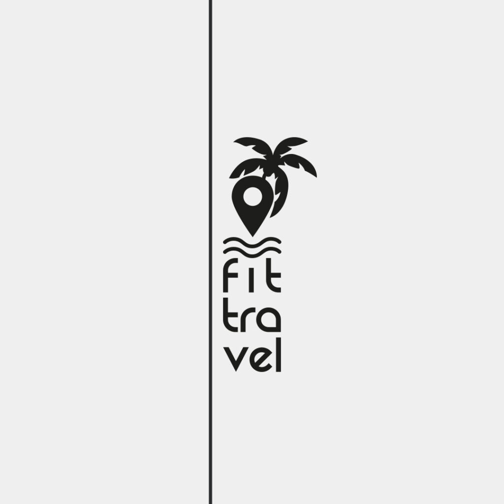 projekt logo Fittravel wersja czarna z kreską
