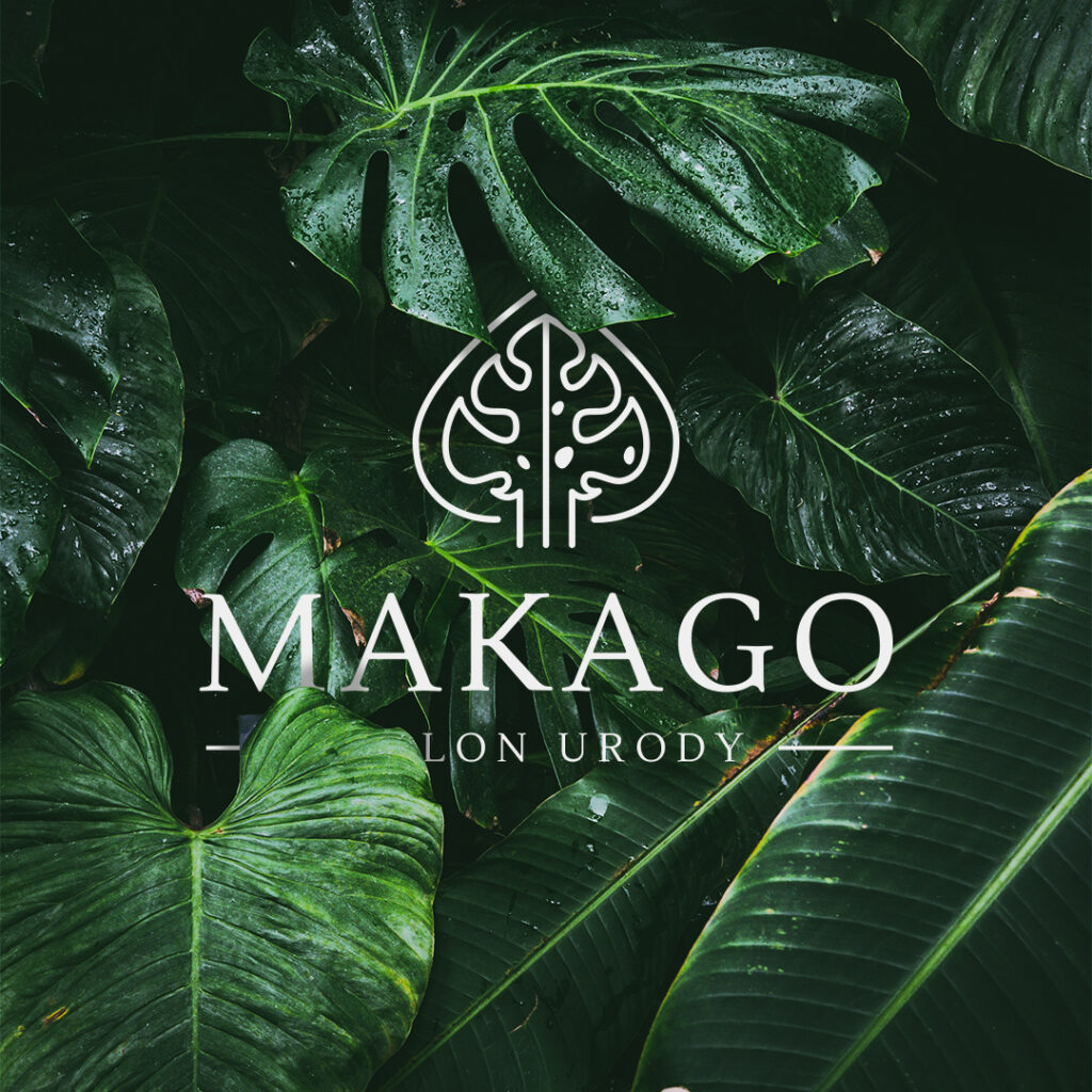 Projekt logo Makago z tłem