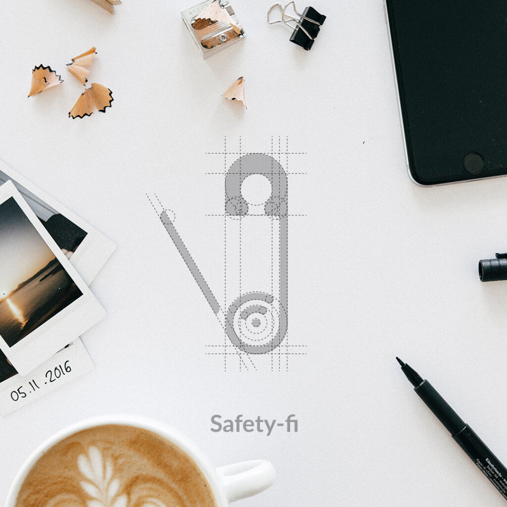 Projekt logo safety-fi - siatka