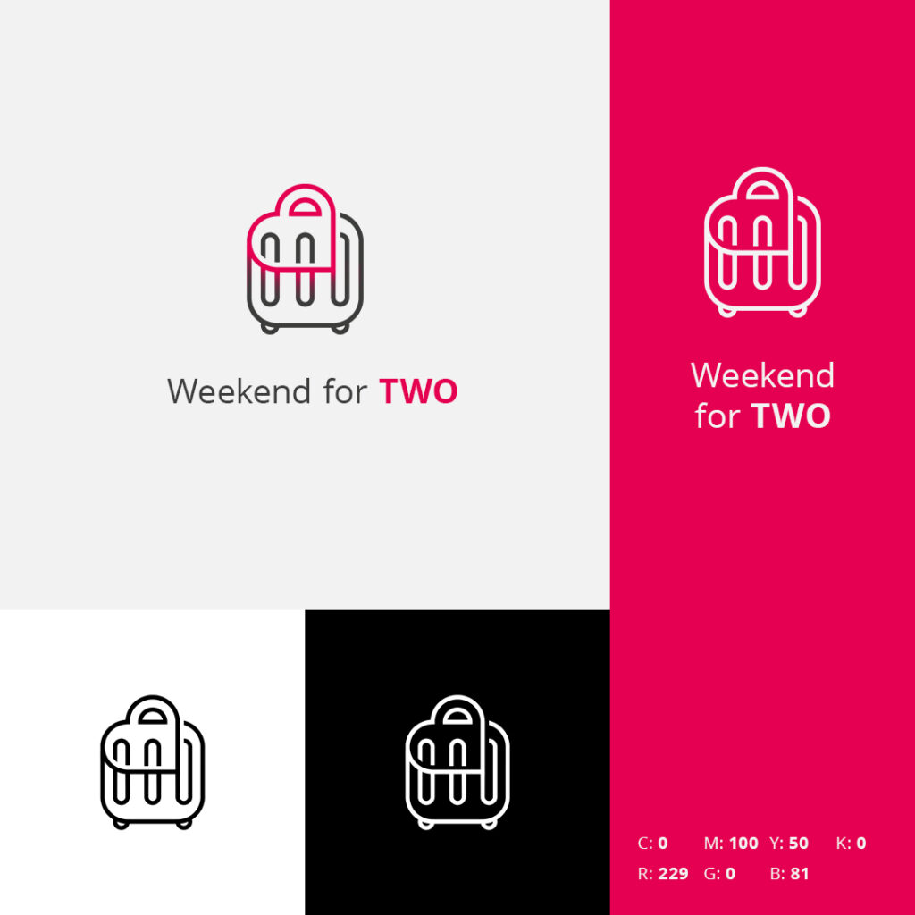 Projekt logo Weekend dla Dwojga - wersje kolorystyczne