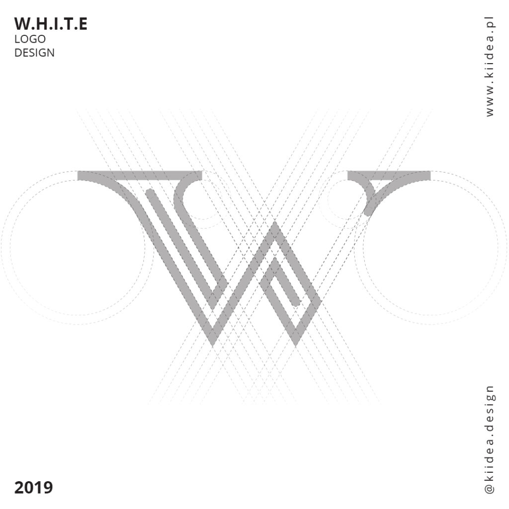 Wizualizacja logo W - White siatka