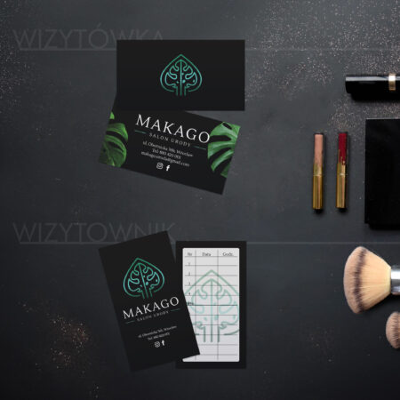 Projekt wizytówki salonu urody Makago - wizualizacja 3d