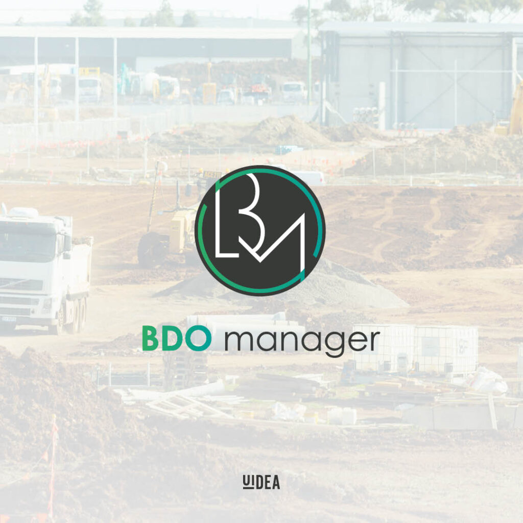 Projekt logo BDO Maganger - na tle wysypiska śmieci