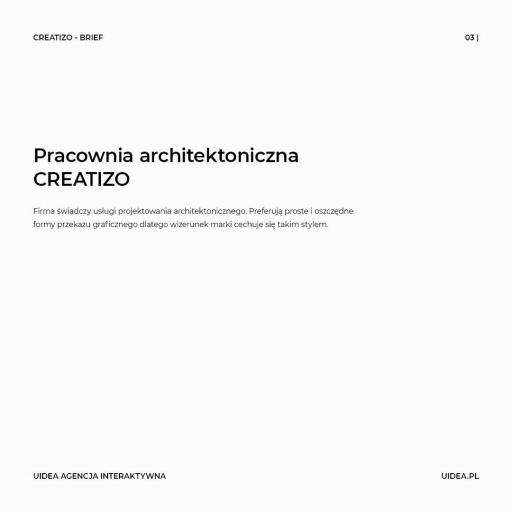 Projekt logo Creatizo - brief