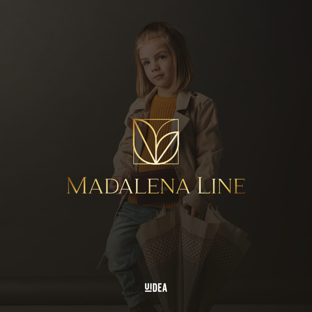 Projekt graficzny logo Madelena Line z dziewczynką w tle