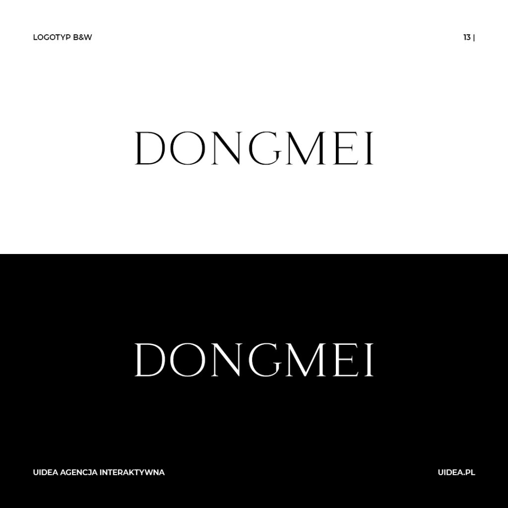 Projekt graficzny logo Dongmei - logotyp czarny i biały