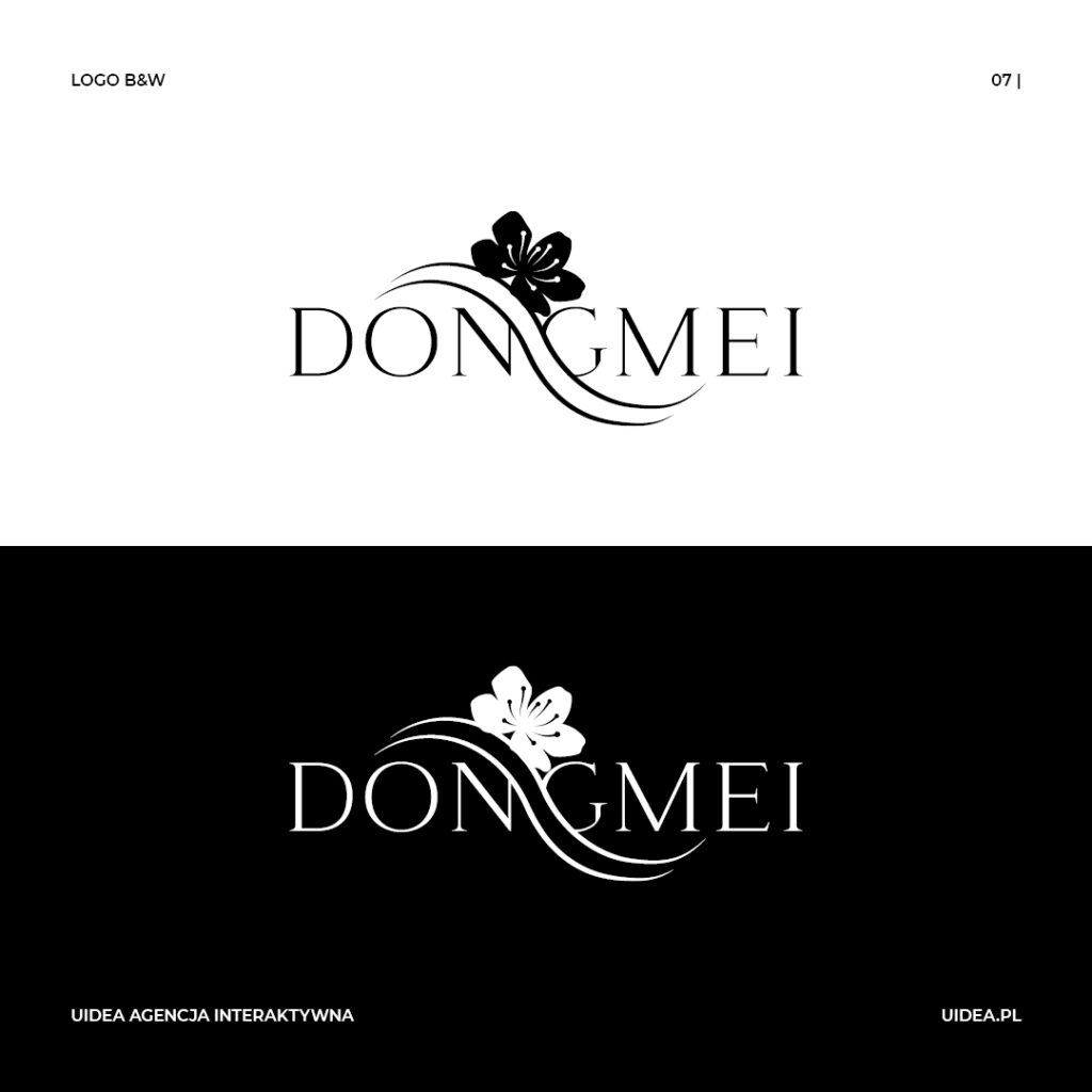 Projekt graficzny logo Dongmei - wersje czarna i biała