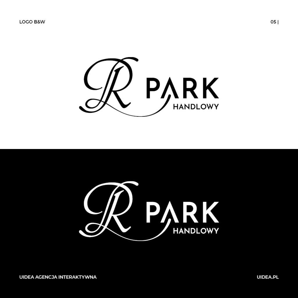 Projekt graficzny logo Park Handlowy - wersje czarna i biała