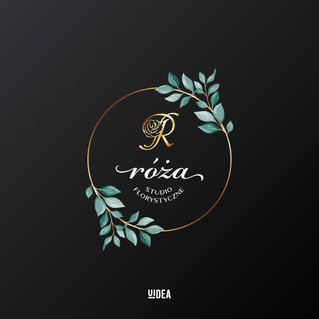 Projekt graficzny logo studia florystycznego Róża