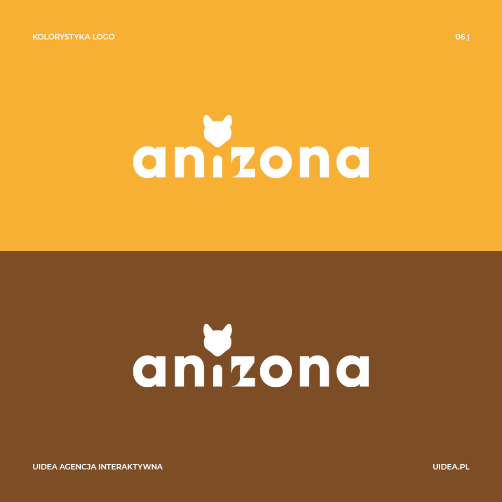 Projekt graficzny logo Anizona - kolorystyka