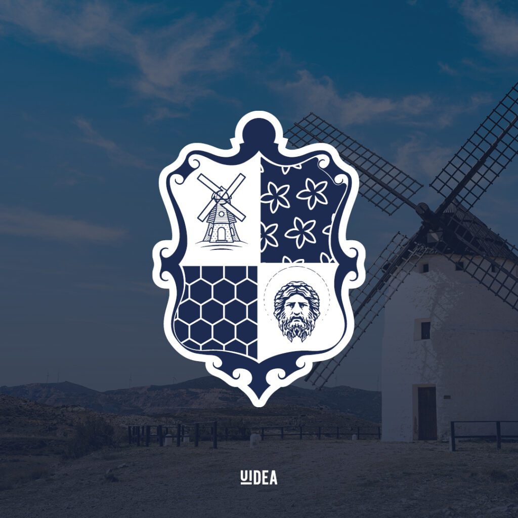 Projekt graficzny logo Fundacja Muzeum Światowego Dziedzictwa na tle zdjęcia wiatraka