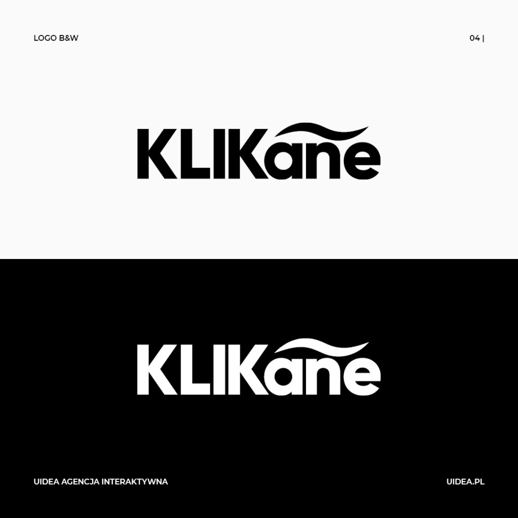 Projekt graficzny logo KLIKane - czarny i biały