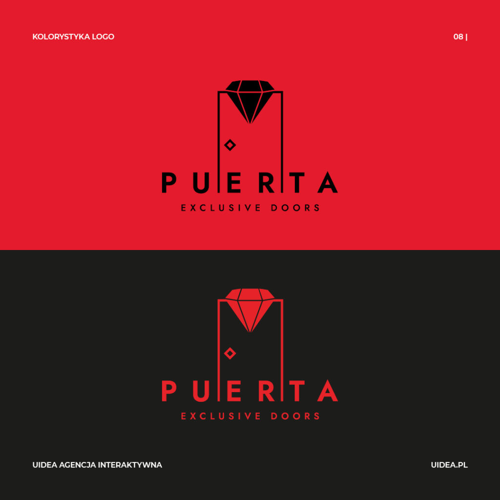 Projekt graficzny logo Puerta Exclusive Doors - kolorystyka