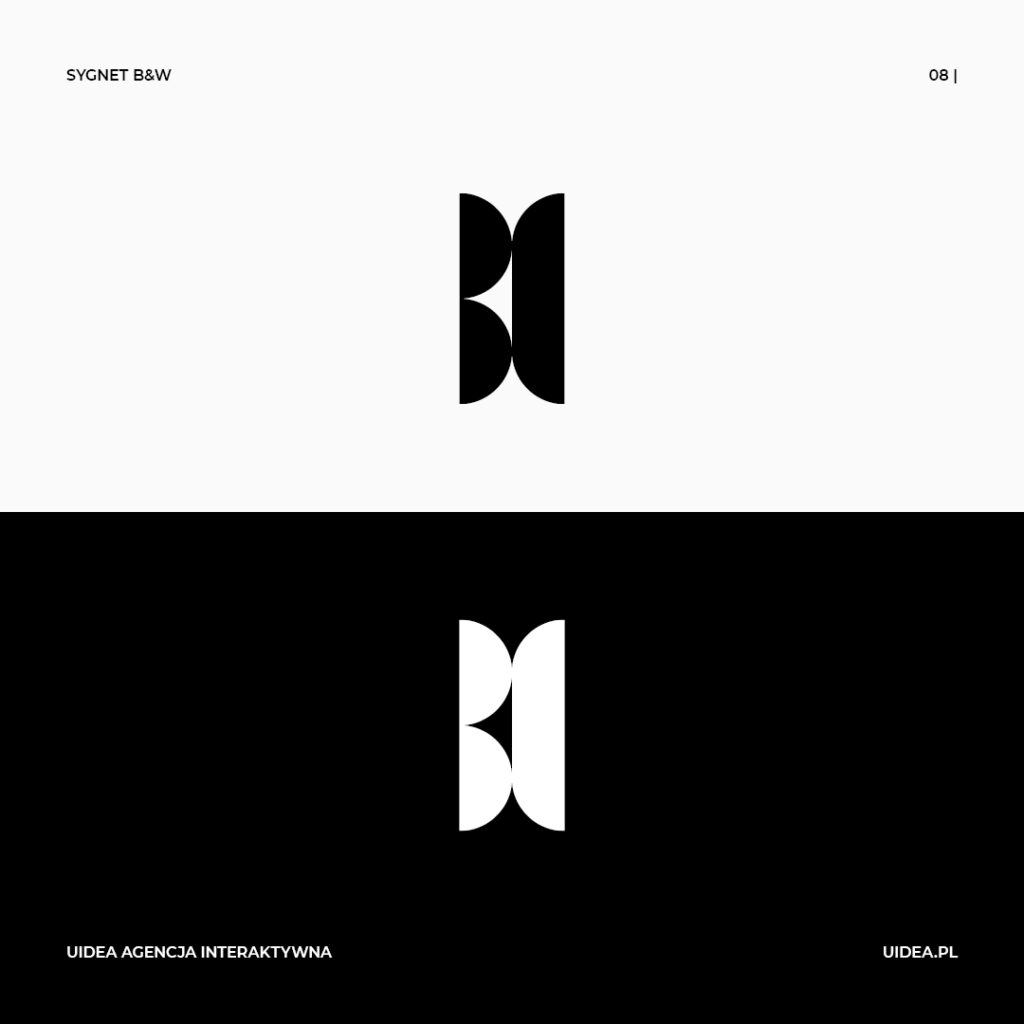 Projekt graficzny logo Bielscy Concept - sygnet kolor biały i czarny