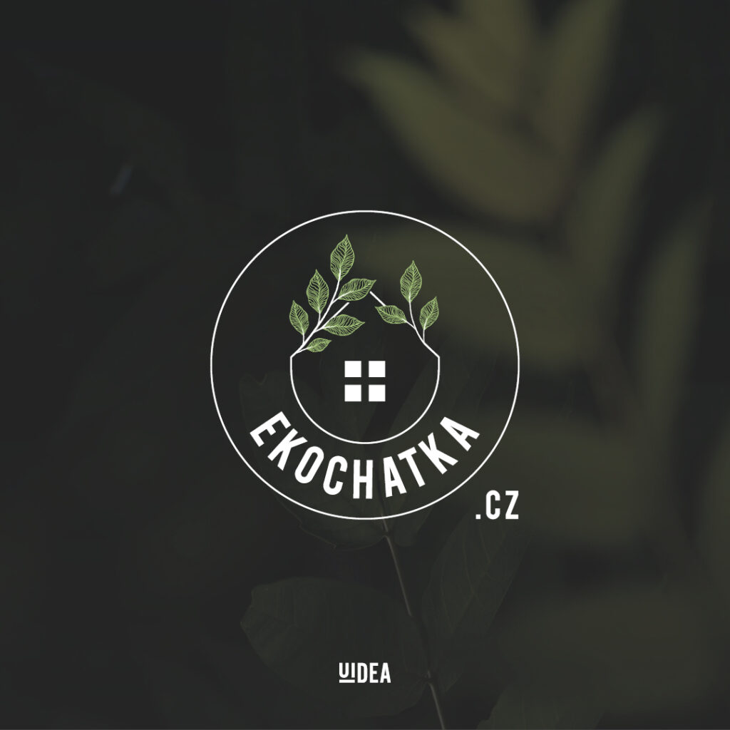 Projekt graficzny logo Ekochatka.cz - na tle roślin