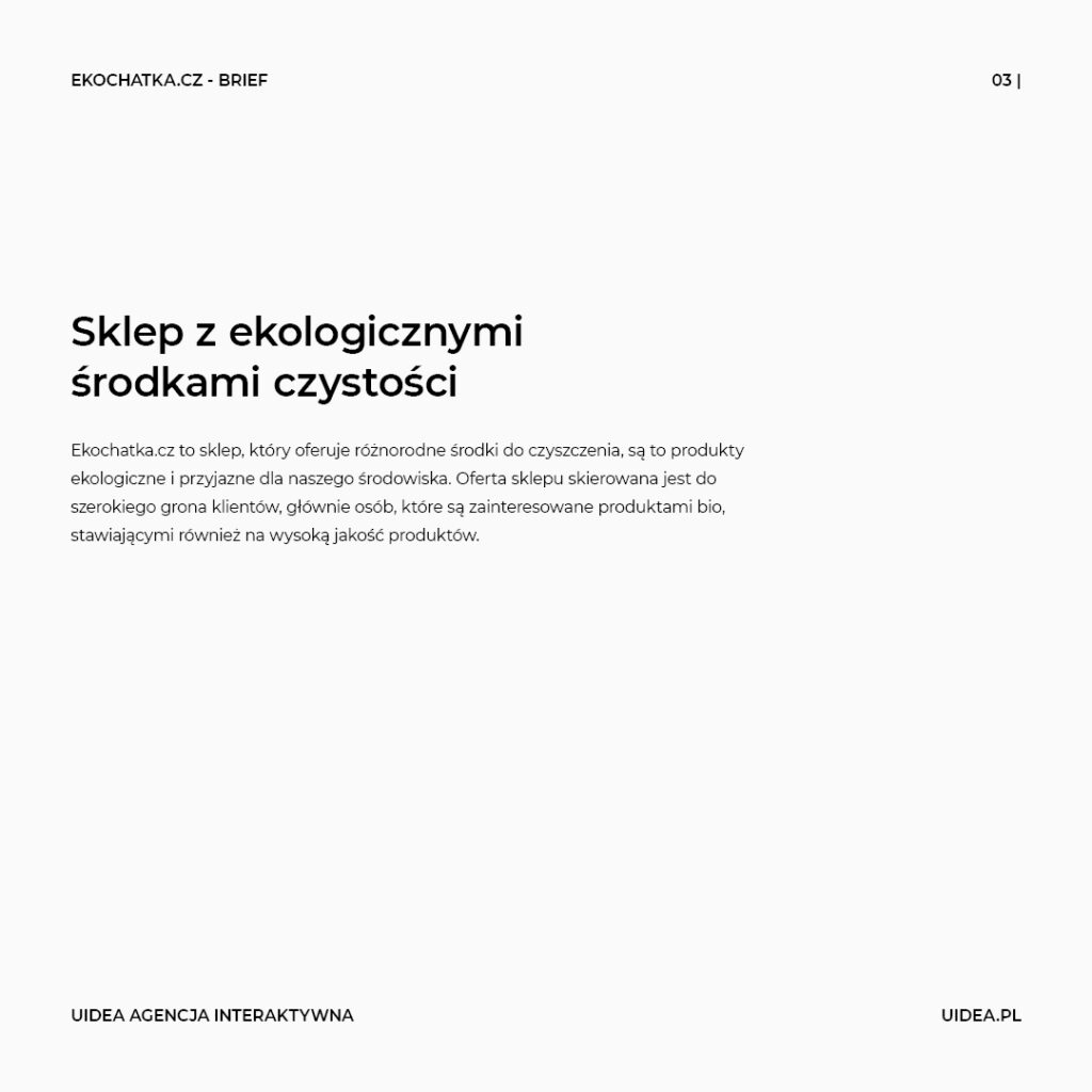 Projekt graficzny logo Ekochatka.cz - brief