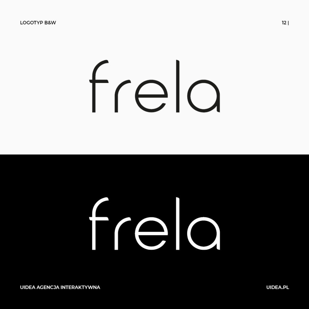 Projekt graficzny logo frela - logotyp czarny i biały