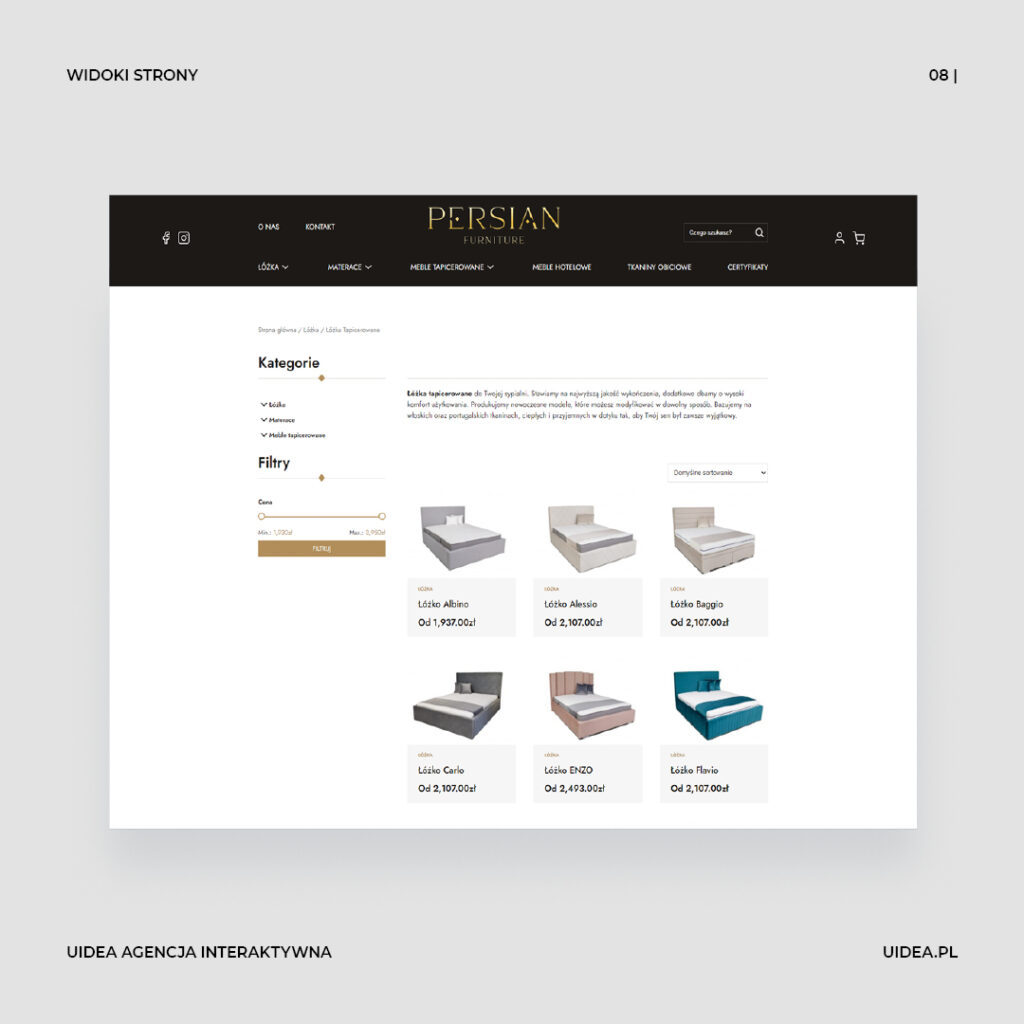 persian furniture prezentacja realizacji strony internetowej