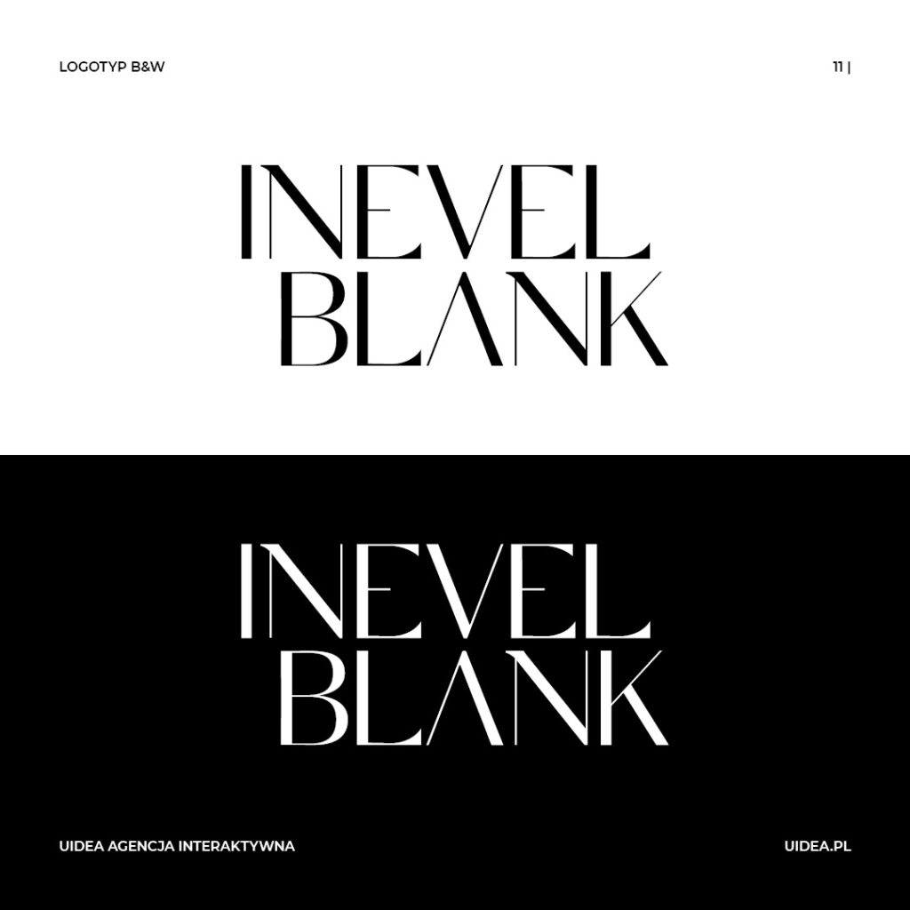 Projekt logo InEvel Blank - logotyp wersja czarna i biała