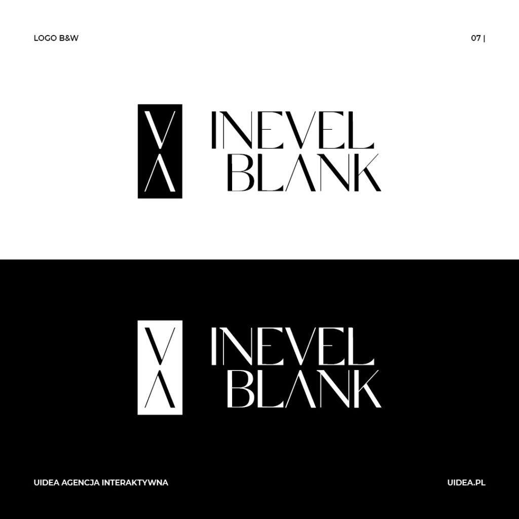 Projekt logo InEvel Blank - wersja czarna i biała