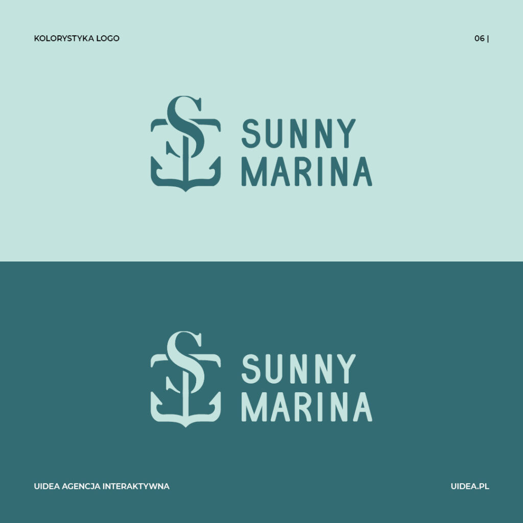 Projekt graficzny logo Sunny Marina - kolorystyka