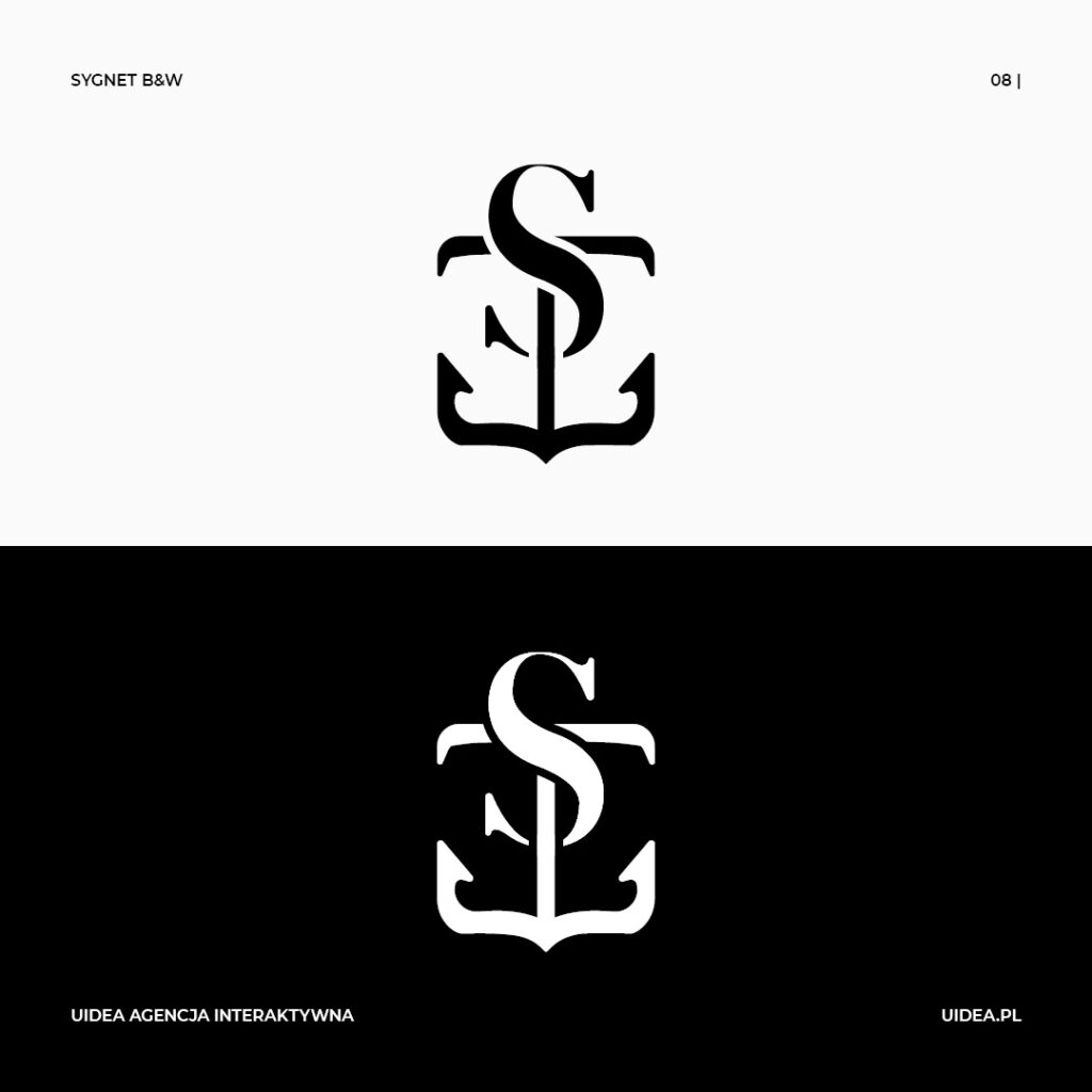 Projekt graficzny logo Sunny Marina - syget czarny i biały