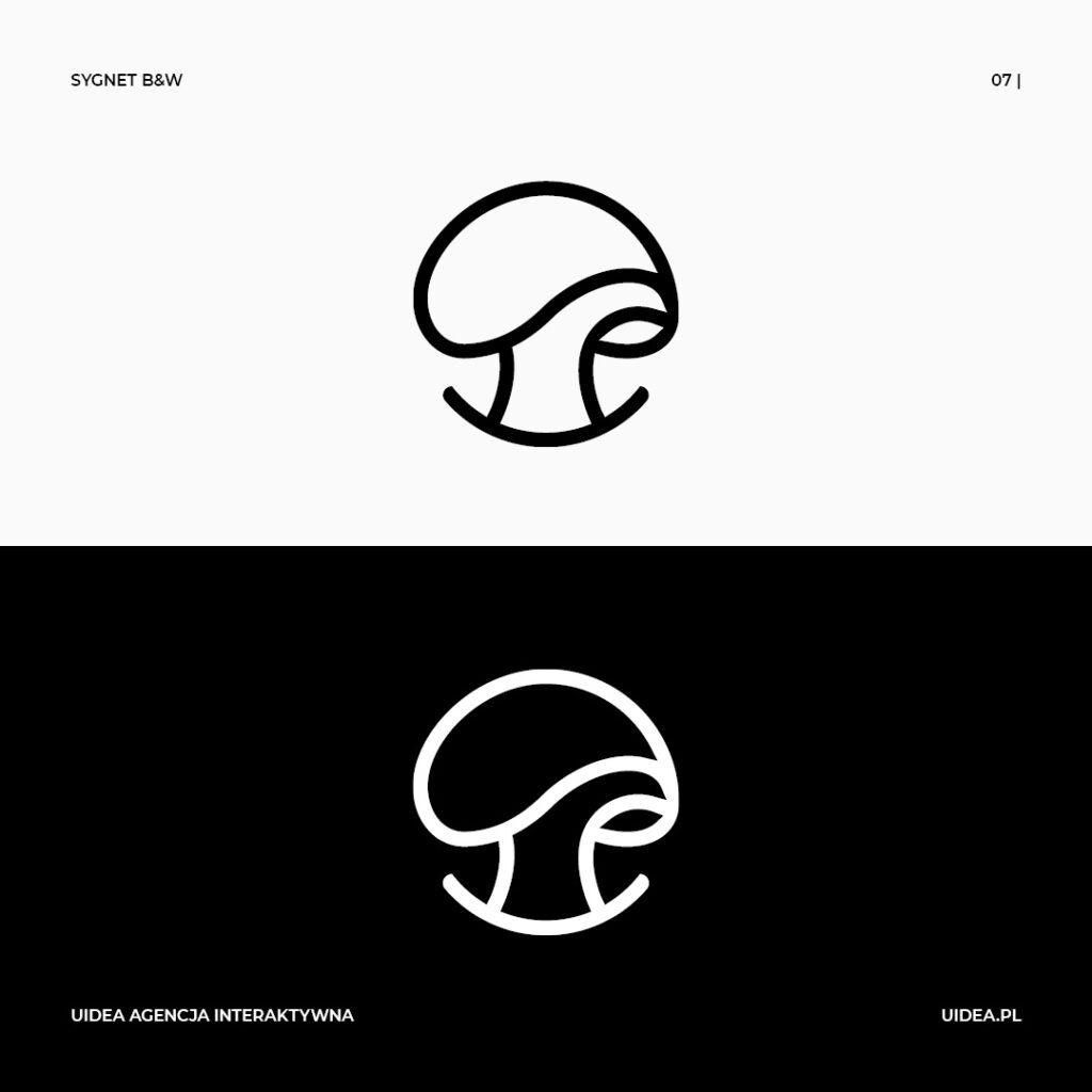 Projekt graficzny logo Fresh Fungi - sygnet wersja czarna i biała